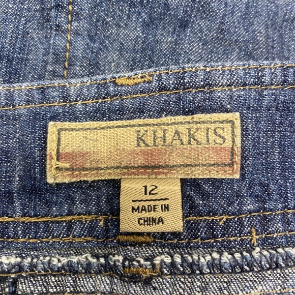 Vintage KHAKIS Women's Denim A-Line Skirt Blue Size 12 Pockets Zip Closure 90's - Picture 6 of 9